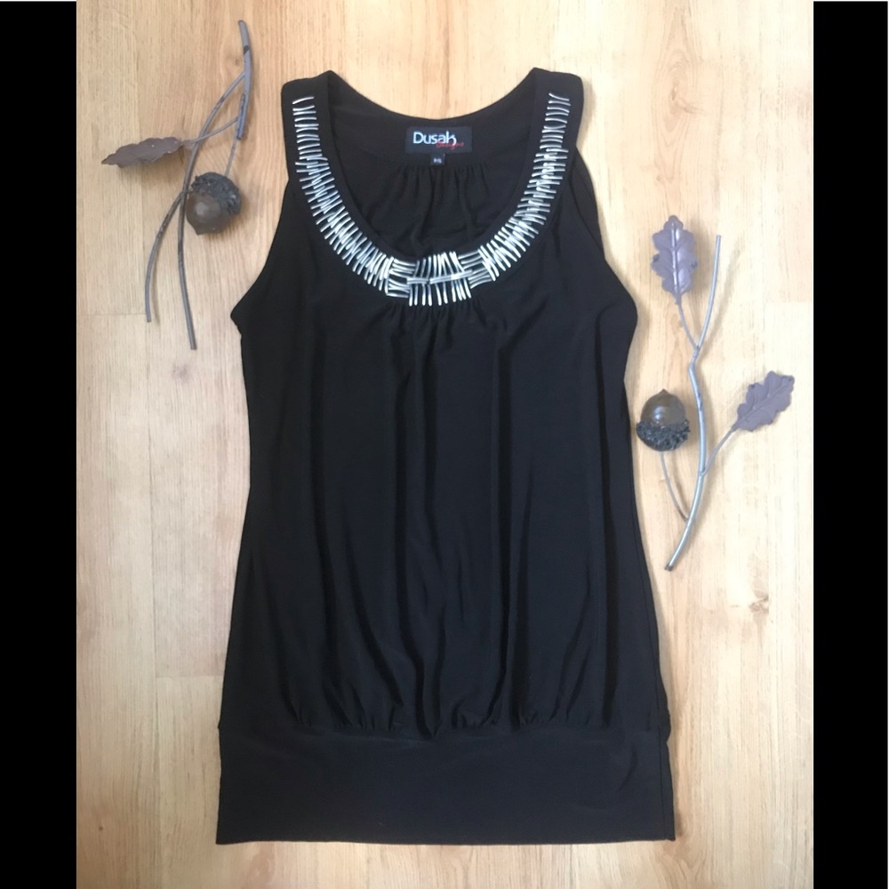 Little black dress with silver details